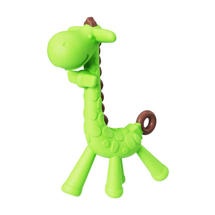 3-Pack Giraffe Silicone Teething Toothbrush, BPA-Free Chew Toy