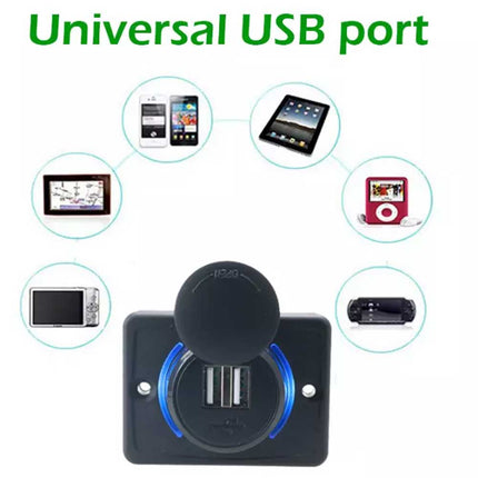 Dual QC3.0 USB Car Fast Charger 3.1A 12/24V Socket Outlet for Caravan RV
