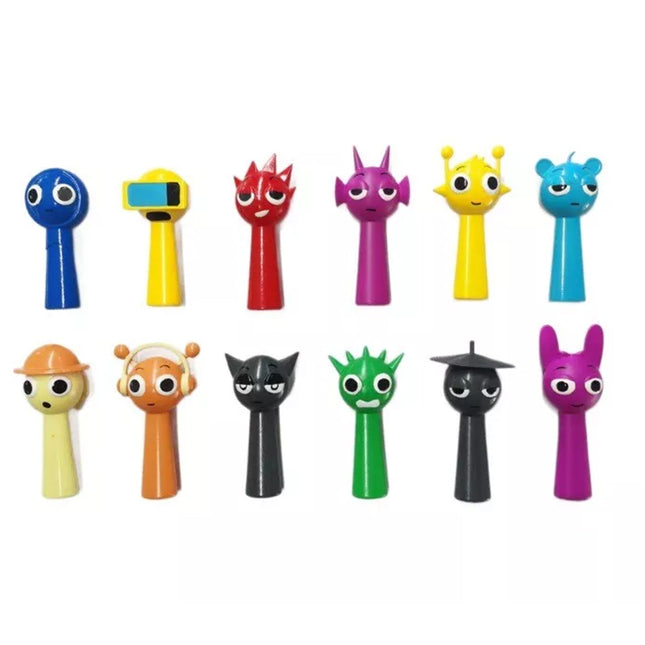 12X Sprunki Simon Oren Winda Character Doll Cake Baking Model Toy