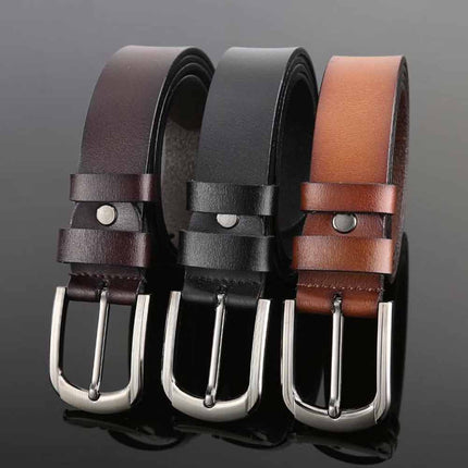 Men's Genuine Full Grain Leather Casual Belt 125cm Top Quality