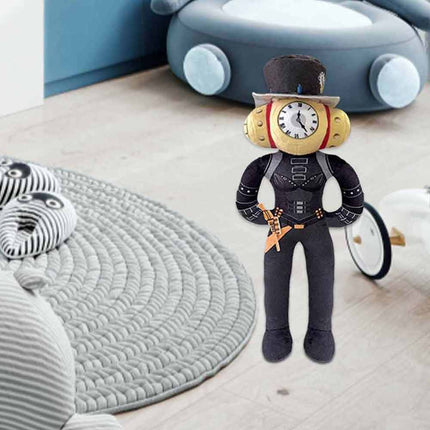 30cm Titan Drill Man & Clockman Plush Toy Set, Soft Stuffed Dolls Gift
