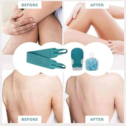 Exfoliating Body Scrubber – Back Scrubber, Bath Glove & Shower Set