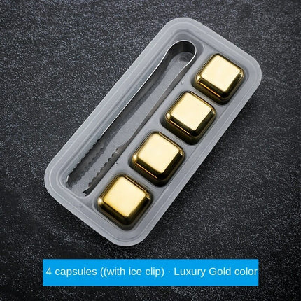 Reusable Stainless Steel Ice Cubes for Whiskey, Chilling Stones with Tong