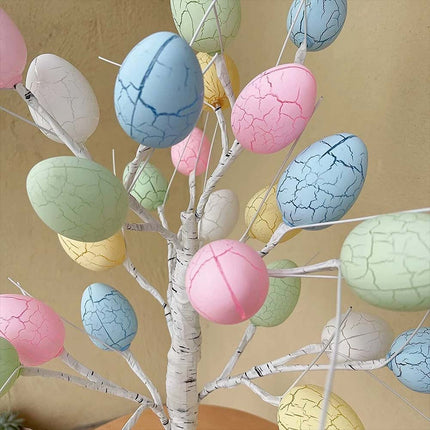 Easter LED Pre-Lit Birch Twig Tree Party Decoration with 24 Eggs