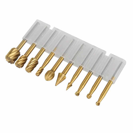 10Pcs HSS Wood Carving Router Bits Set Rotary Drill File Tools for Carving
