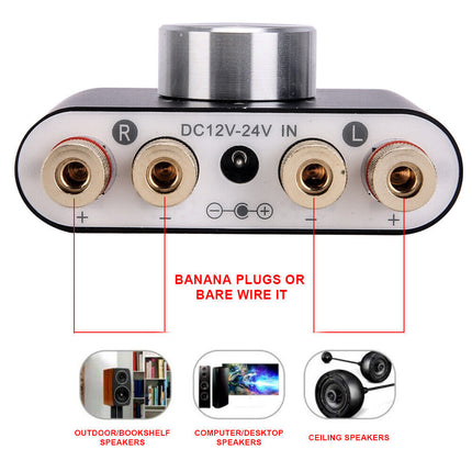 Bluetooth 5.0 Digital Amp Mini HiFi 50W+50W Stereo Audio Power Amplifier