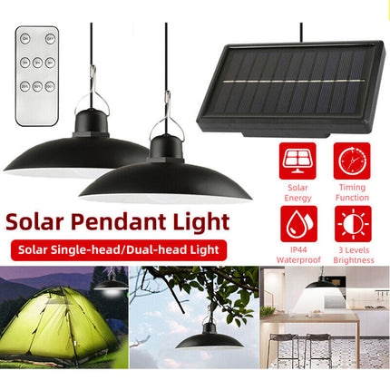 Solar Powered Hanging Pendant Light Outdoor Garden Yard Tent with Remote Control
