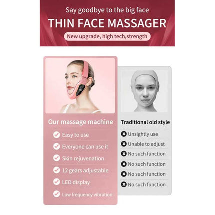 V-Face Shape Massager LED Photon Therapy: Skin Neck Lift, Slim Double-Chin Removal
