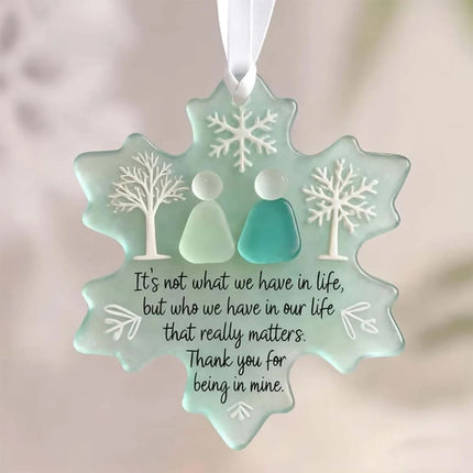 Snowflake Sea Glass Friendship Christmas Tree Hanging Ornament Decor