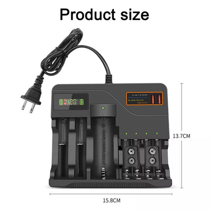 LCD Smart Battery Charger for AAA AA 9V Ni-MH Ni-CD Rechargeable