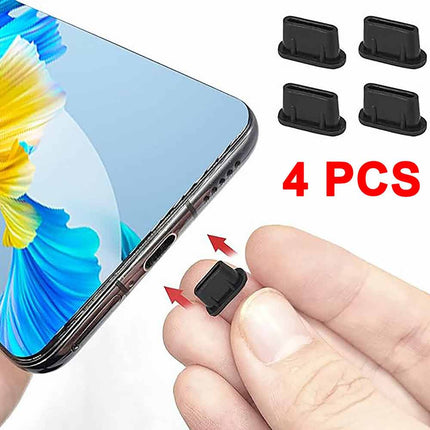 4 Pack USB C Dust Plug Silicone Charging Port Protector Cover Type C Phone