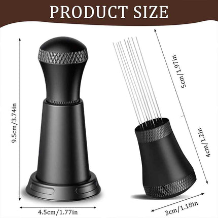 Coffee Tamper & Distributor WDT Tool with Espresso Distribution Needle