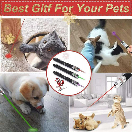 3 Pack Laser Pointer Pen Green Purple Red Light Visible Beam Cat Dog Pet Office