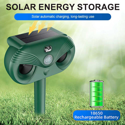 Ultrasonic Pest Repeller Solar Powered Cat Dog Fox Scarer Garden Deterrent