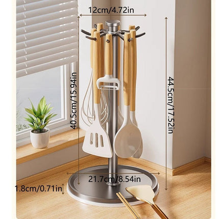 Rotatable Kitchen Tool Holder Utensil Stand for Spoon Spatulas Whisks