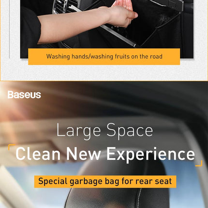 Baseus Car Trash Garbage Bag Back Seat Waste Rubbish Basket Organizer