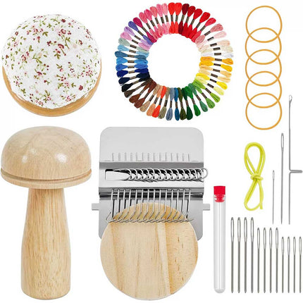 Mushroom Darning Loom Mini Knit Patch Kit DIY Weaving Repair Tool
