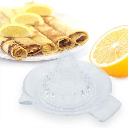 Traditional Glass Lemon Lime Juicer Press, 13cm Fruit Squeezer Tool