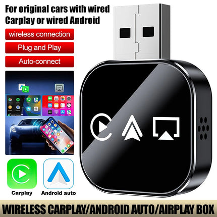 Wireless 3in1 CarPlay Android Auto Adapter USB BT5.0 for Car