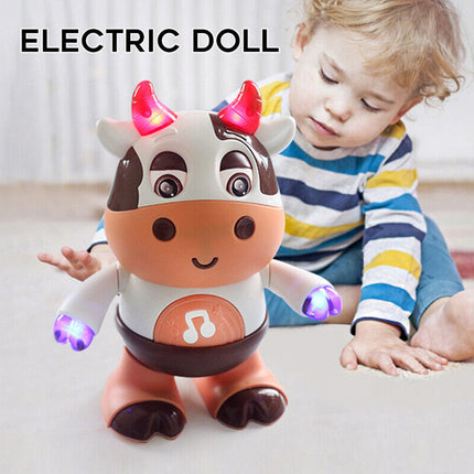 Fun Electric Cow Shape Dancing Robot Toy Battery Powered Xmas Gift