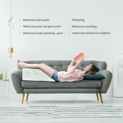 Cool Gel Memory Foam Wedge Elevation Pillow – Leg Raiser Support Cushion