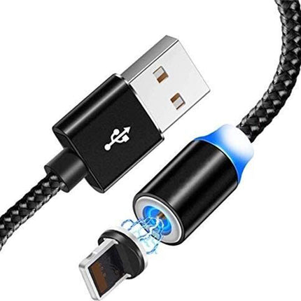 2PCS Magnetic USB-A to USB-C/Micro LED Charging Cable 1M/2M for iPhone Samsung