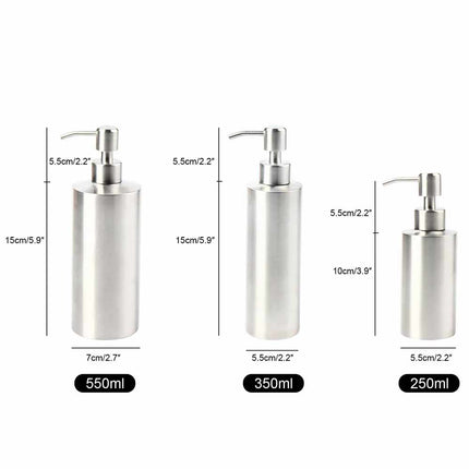 Stainless Steel Refillable Soap Dispenser for Shower & Kitchen