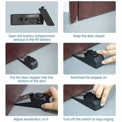 Door Stop Alarm Wedge Security System Intruder Alert Home Detection Device