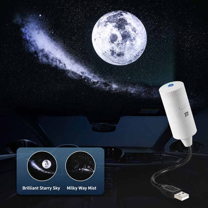 Car Home Galaxy Star Projection Lamp 360° Rotate USB Atmosphere Light