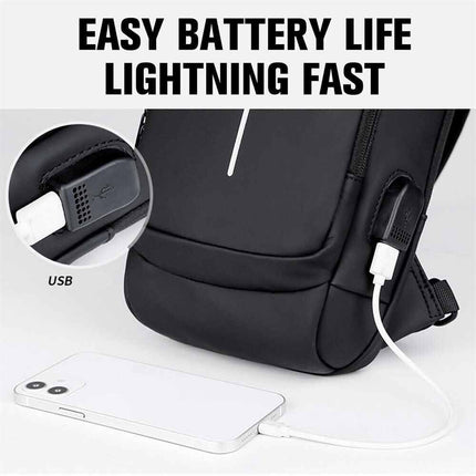Anti-Theft Sling Crossbody Backpack with USB Port for Men