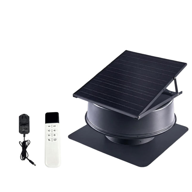320mm Wireless Solar Roof Ventilation Fan with Remote, Hybrid Power