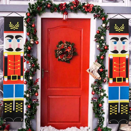 Christmas Nutcracker Soldier Banner Flag Wall Hanging Xmas Decor 180x30cm