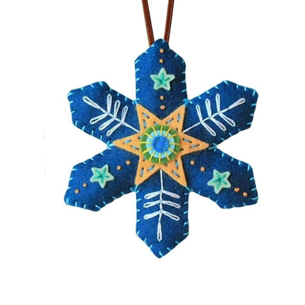 4PCS Random Color Finished DIY Christmas Snowflake Felt Ornament Kit