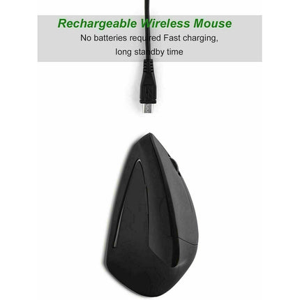 Rechargeable Vertical 1600DPI 2.4GHz Wireless Mouse Right Hand