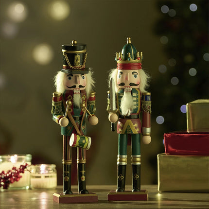 Wooden Nutcracker Figurine Traditional Xmas Festive Home Decor