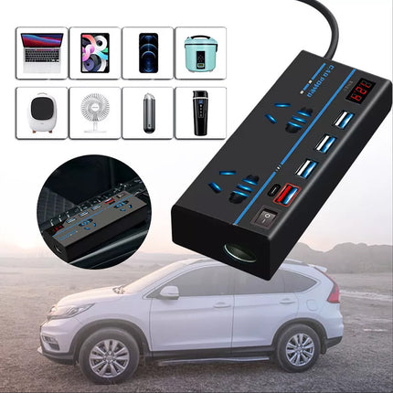12V to 240V 200W Car Inverter 4 USB Ports AC Converter Vehicle Charger