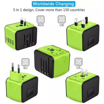 Universal Travel Adapter 3.4A: 3 USB + Type-C, Fast Charging