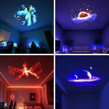 3 Films 15 Pictures Galaxy Projector USB Night Light Projection Lamp