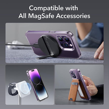 For iPhone 16/15/14 Pro Max: Clear Magnetic MagSafe Case, Hard Acrylic Cover
