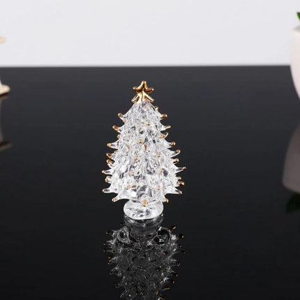 Cute Crystal Tree Figurine 3D Statue Christmas Miniature Home Decor Cover