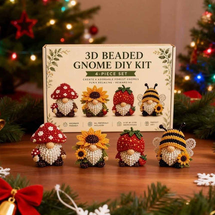 3D Beaded Gnome Craft Kit, DIY Handmade Bead Art Set for Teens & Adults