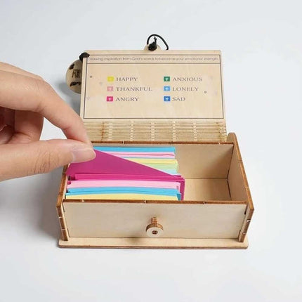 150PCS Bible Verse Cards Handmade Wooden Box Daily Scripture Verses