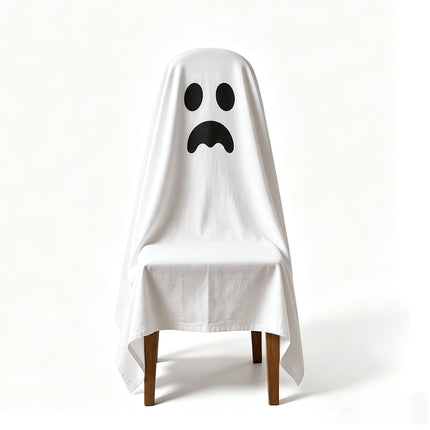 Halloween Skull Pattern Chair Cover, Dining Seat Protector 120x200cm