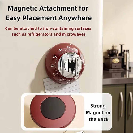 Manual Mechanical Magnetic Kitchen Timer, 60-Minute Countdown for Cooking
