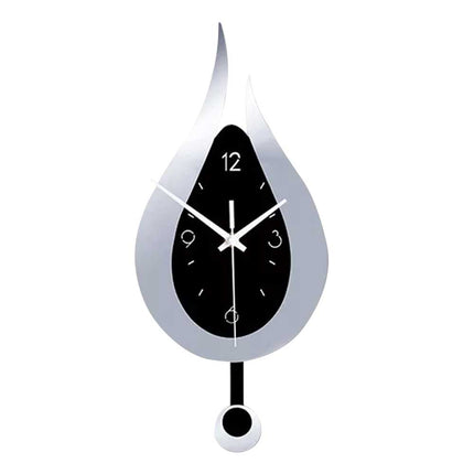 Modern Waterdrop Silent Wall Clock Acrylic Pendulum Hanging Decor