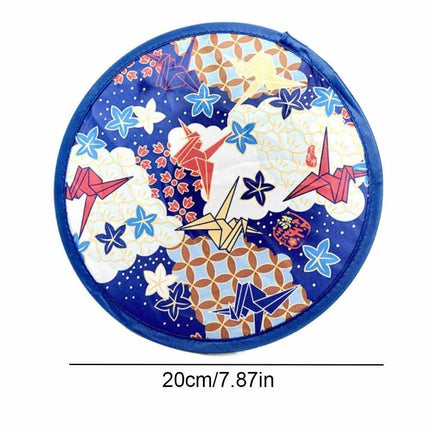20pcs Art Nylon Hand Fans Round Folding Flying Disk Outdoor