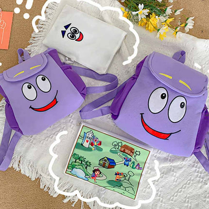 Dora the Explorer Backpack Purple Rescue Bag with Map Gift