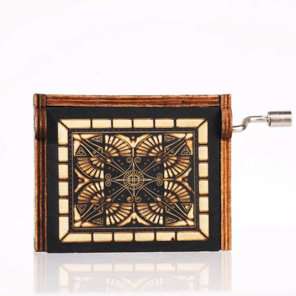 Hand Cranked You Are My Sunshine Music Box Black Engraved Gift
