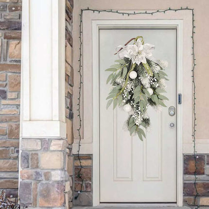 Christmas Door Wreath Xmas Wall Hanging Garland Flower Party Decor