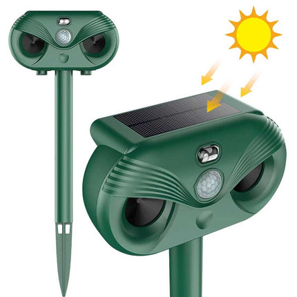 Ultrasonic Pest Repeller Solar Powered Cat Dog Fox Scarer Garden Deterrent